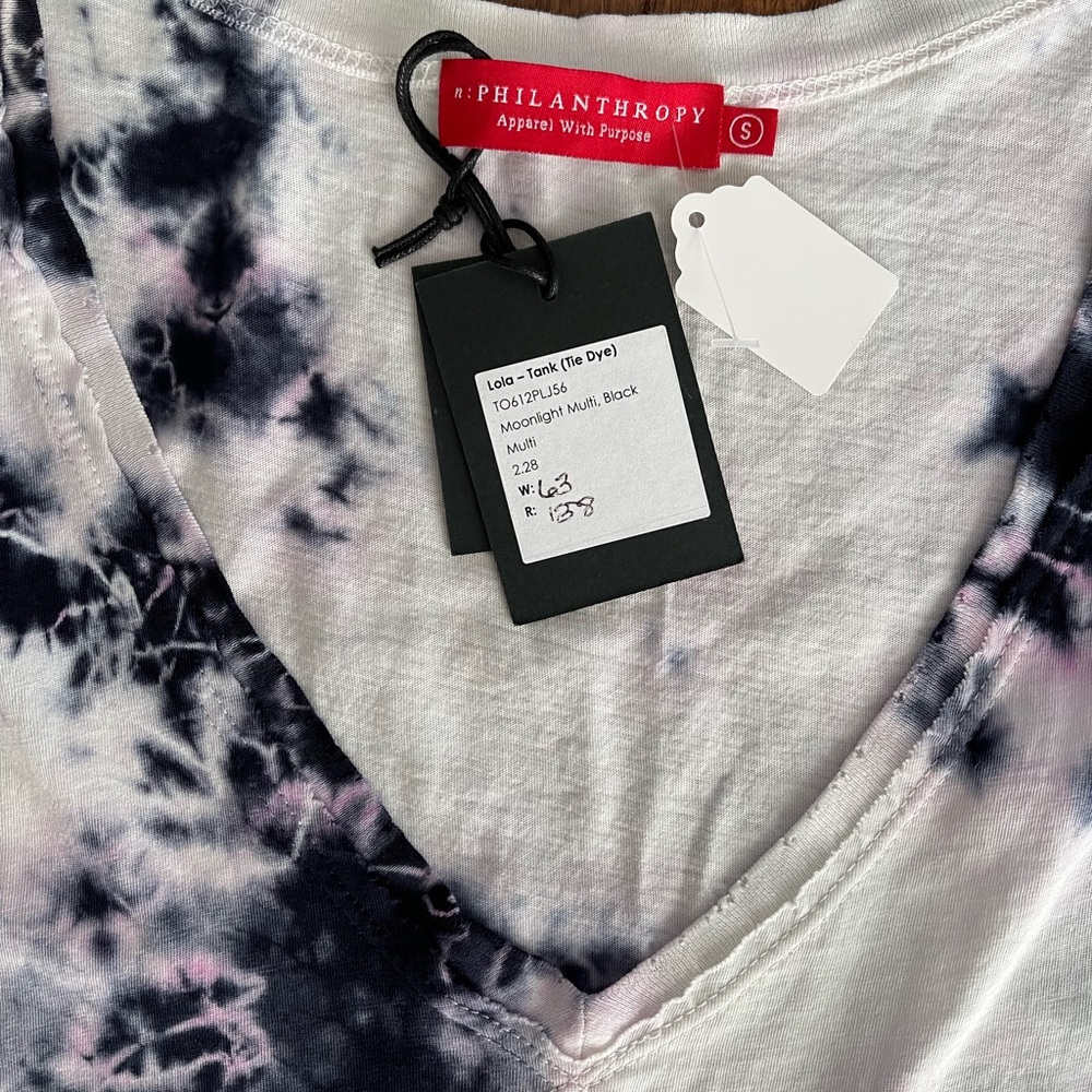 n:Philanthropy Lola Super Soft Tie Dye Distressed Tank Top - Picture 5 of 7